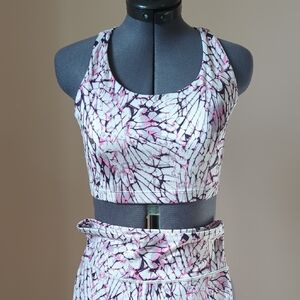Women's Pink Crisscross Bralette And Legging Set